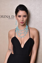 Load image into Gallery viewer, Amazonite & Chalcedony Three Row Necklace - minadjewelry