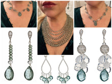 Load image into Gallery viewer, Green Amethyst Multi Row Statement Necklace