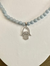 Load image into Gallery viewer, Angelite Hamsa Pendant Necklace