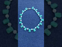Load and play video in Gallery viewer, Turquoise Agate and white agate statement necklace