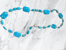 Load image into Gallery viewer, Blue Rectangular Agate Necklace with Toggle Clasp - minadjewelry