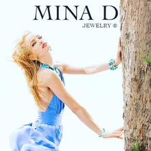 Load image into Gallery viewer, Blue Rectangular Agate Neckalce with Toggle Clasp - minadjewelry