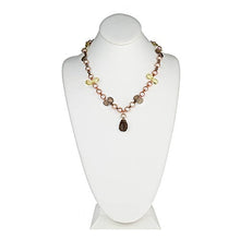 Load image into Gallery viewer, Smoky Quartz, Lemon Quartz Champagne Pearl Pendant Necklace - minadjewelry
