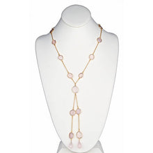 Load image into Gallery viewer, Rose Quartz Double Briolle Chain Necklace - minadjewelry