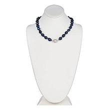 Load image into Gallery viewer, Barouque Pearl Necklace with CZ Sterling Silver Pave Clasp - minadjewelry