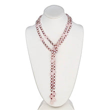 Load image into Gallery viewer, Rose Quartz Coin & Pink Pearl Lariat - minadjewelry