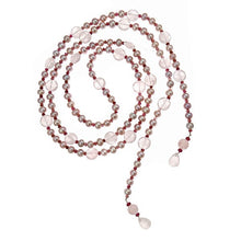 Load image into Gallery viewer, Rose Quartz Coin & Pink Pearl Lariat - minadjewelry