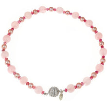 Load image into Gallery viewer, Rose Quartz & Pink Pearl Doggie Necklace - minadjewelry