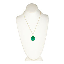 Load image into Gallery viewer, Green Agate Pendant Necklace on Vermeil Chain - minadjewelry
