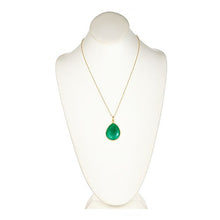 Load image into Gallery viewer, Green Agate Pendant Necklace on Vermeil Chain - minadjewelry
