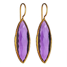 Load image into Gallery viewer, Amethyst Long MQ Vermeil Earrings - minadjewelry