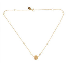 Load image into Gallery viewer, Vermeil Pave Gold Starburst Pendant on CZ Bezel Set Necklace - minadjewelry