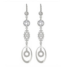 Load image into Gallery viewer, Long Dangling Sterling Silver Earrings with French Clip Closing - minadjewelry