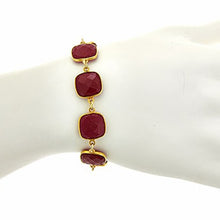 Load image into Gallery viewer, Ruby Cushion Cut Bracelet with Toggle Closure - minadjewelry