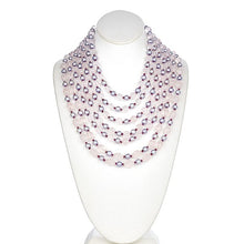 Load image into Gallery viewer, Seven Row Statement Necklace of Silver Pearl and Rose Quartz - minadjewelry