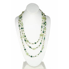 Load image into Gallery viewer, White Coin Pearl, Malachite, Peridot and Prehnite Necklace - minadjewelry