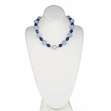 Load image into Gallery viewer, Blue Lace Agate, Pearl with a Pave CZ Clasp - minadjewelry