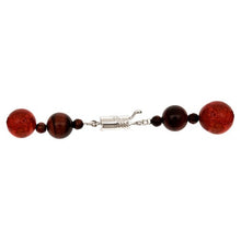 Load image into Gallery viewer, Red Sponge Coral, Red Tiger Eye, Champagne Pearl Pendant Necklace - minadjewelry