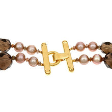 Load image into Gallery viewer, Smoky Quartz & Champagne Pearl Necklace - minadjewelry