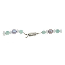 Load image into Gallery viewer, Amazonite & Silver Grey Pearl Pendant Necklace - minadjewelry