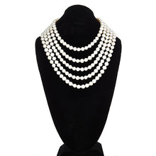 Load image into Gallery viewer, Multi Row Pearl Statement Necklace - minadjewelry