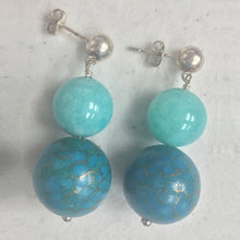 Load image into Gallery viewer, Turquoise and Amazonite Earrings - minadjewelry
