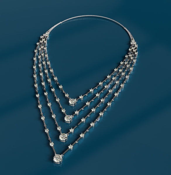 The look of Chevron in Diamonds The V Tennis Necklace