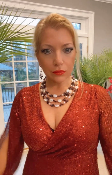 Red Hot Collection day 2 - highlight of the day Garnet Briiolle Pearl Necklace