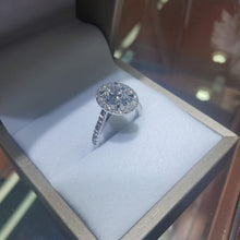 Load image into Gallery viewer, Oval Diamond Halo Engagement Ring 2.50 Carat Center
