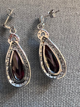 Load image into Gallery viewer, Ruby Quartz and White Quartz Long Dangling Earrings - minadjewelry
