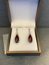 Load image into Gallery viewer, Ruby Quartz and White Quartz Long Dangling Earrings - minadjewelry
