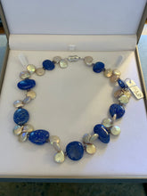 Load image into Gallery viewer, Blue Lapis and Keshi Pearl Necklace
