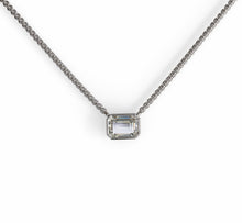 Load image into Gallery viewer, Classic Emerald Cut Diamond Pendant Necklace in Bezel Setting
