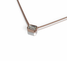 Load image into Gallery viewer, Classic Emerald Cut Diamond Pendant Necklace in Bezel Setting
