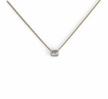 Load image into Gallery viewer, Classic Emerald Cut Diamond Pendant Necklace in Bezel Setting
