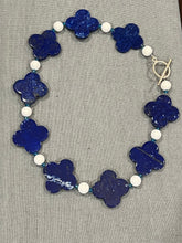 Load image into Gallery viewer, Blue Lapis Clover Necklace
