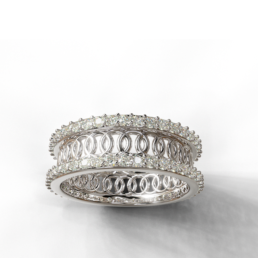 Circular Design Double Side Eternity Band