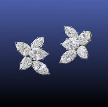 Load image into Gallery viewer, Classic Diamond Cluster Earrings
