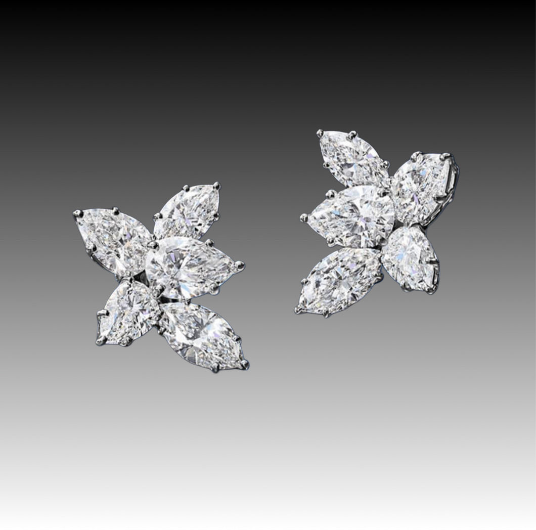 Classic Diamond Cluster Earrings