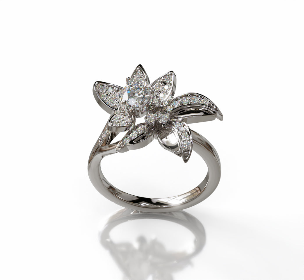 Diamond Flower Ring