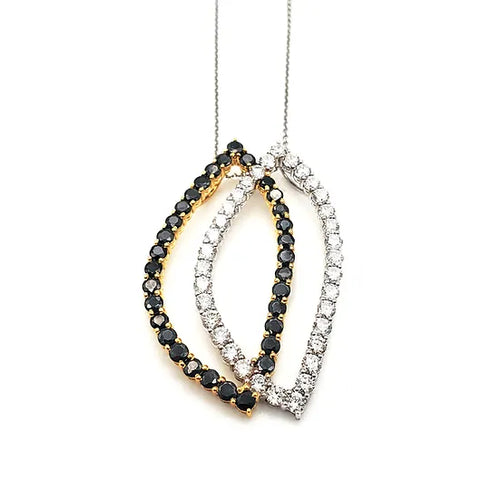 Diamond and onyx diamond pendant necklace