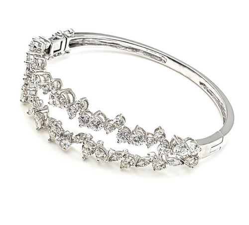 Double row fancy diamond bangle bracelet mina d fine jewelry