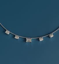 Load image into Gallery viewer, Emerald Cut Five Stone Diamond Necklace
