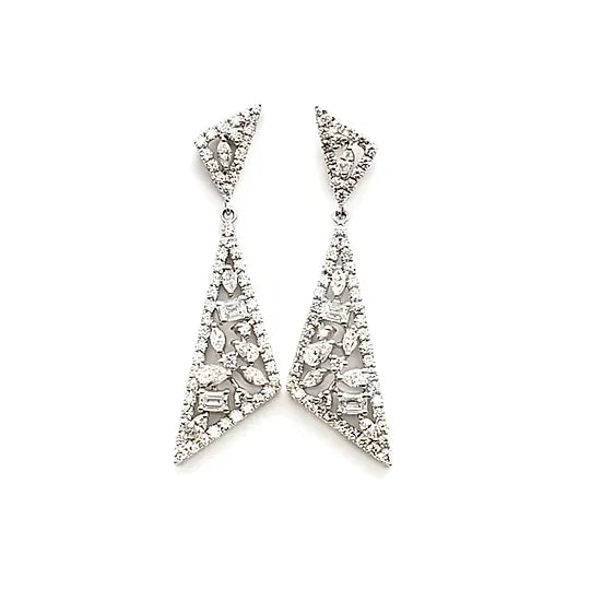 Fancy shape Triangle diamond earrings