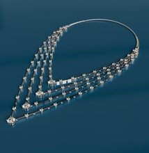 Load image into Gallery viewer, Four row diamond statement necklace
