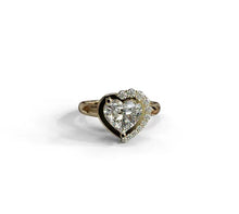 Load image into Gallery viewer, Diamond Heart Shape Ring with Half Halo
