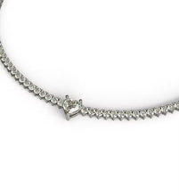 Load image into Gallery viewer, Heart Shape Diamond Center Tennis Necklace
