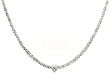 Load image into Gallery viewer, Heart shape center diamond tennis necklace
