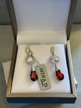 Load image into Gallery viewer, Clear &amp; Ruby Quartz Briolle Dangling Earrings - minadjewelry
