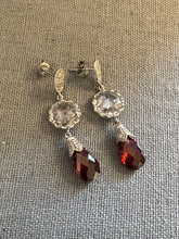 Load image into Gallery viewer, Clear &amp; Ruby Quartz Briolle Dangling Earrings - minadjewelry
